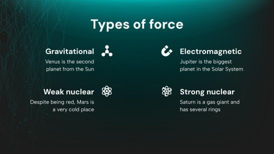 Force, mouvement et énergie - Sciences - 2e année Modèles de présentation