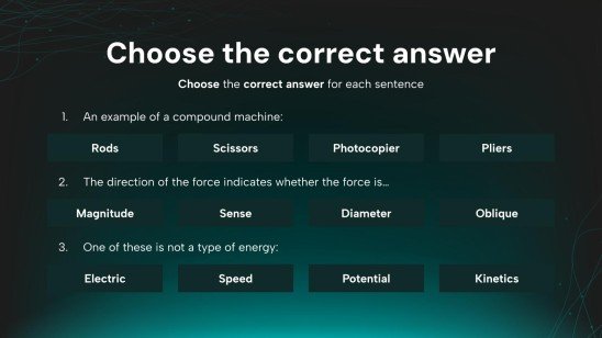 Force, mouvement et énergie - Sciences - 2e année Modèles de présentation