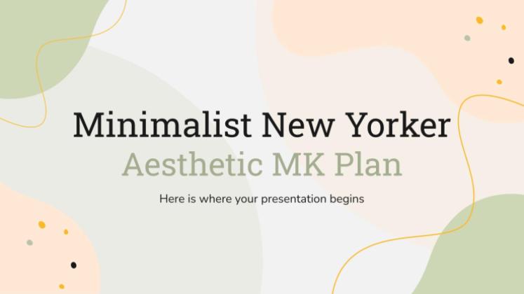 Plan marketing avec une esthétique minimaliste de New York Modèles de présentation