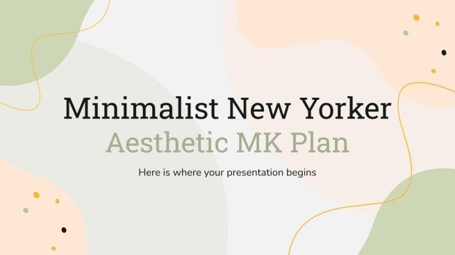 Plan marketing avec une esthétique minimaliste de New York Modèles de présentation