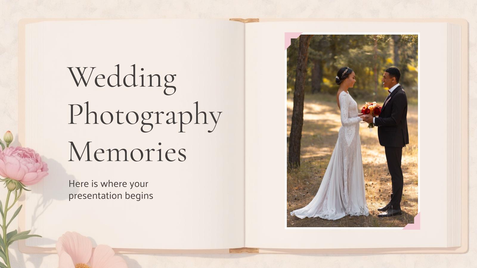 웨딩 사진의 추억 프레젠테이션 템플릿
