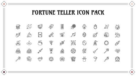 점쟁이 아이콘 팩 프레젠테이션 템플릿