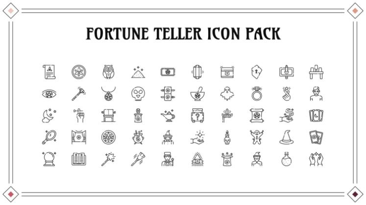 점쟁이 아이콘 팩 프레젠테이션 템플릿