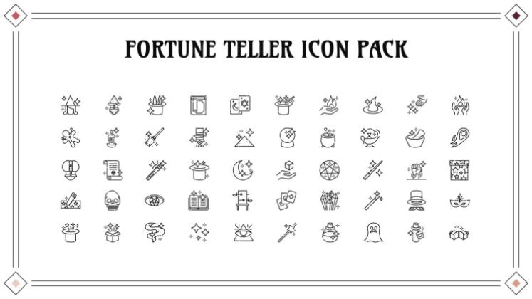 점쟁이 아이콘 팩 프레젠테이션 템플릿