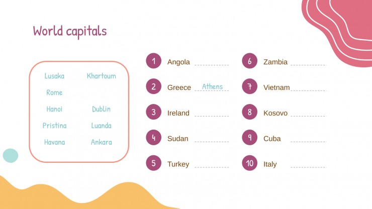 Plantilla de presentación Actividades de geografía