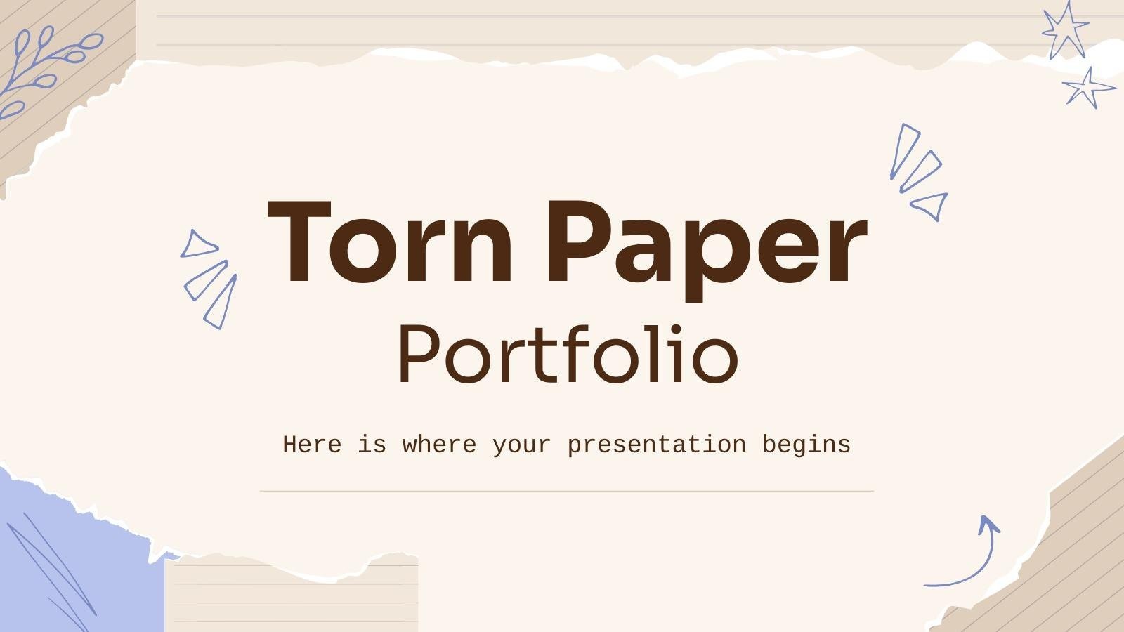 Torn Paper Portfolio presentation template 