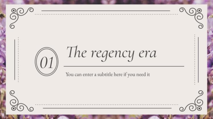 영국의 리젠시 시대 고등학교 역사 수업 프레젠테이션 템플릿