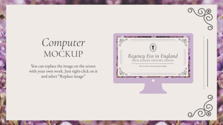 영국의 리젠시 시대 고등학교 역사 수업 프레젠테이션 템플릿