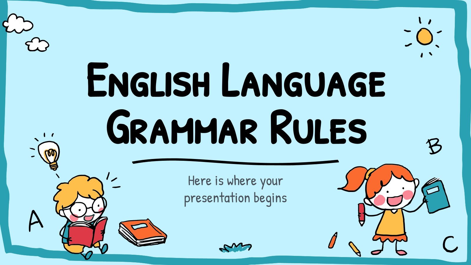 English Language Grammar Rules presentation template 