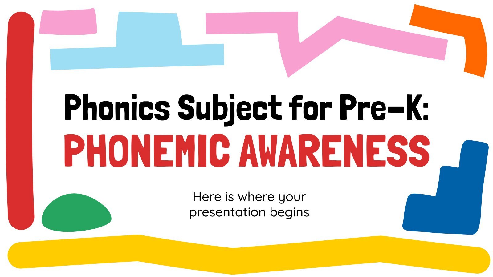 Phonics Subject for Pre-K: Phonemic Awareness presentation template 