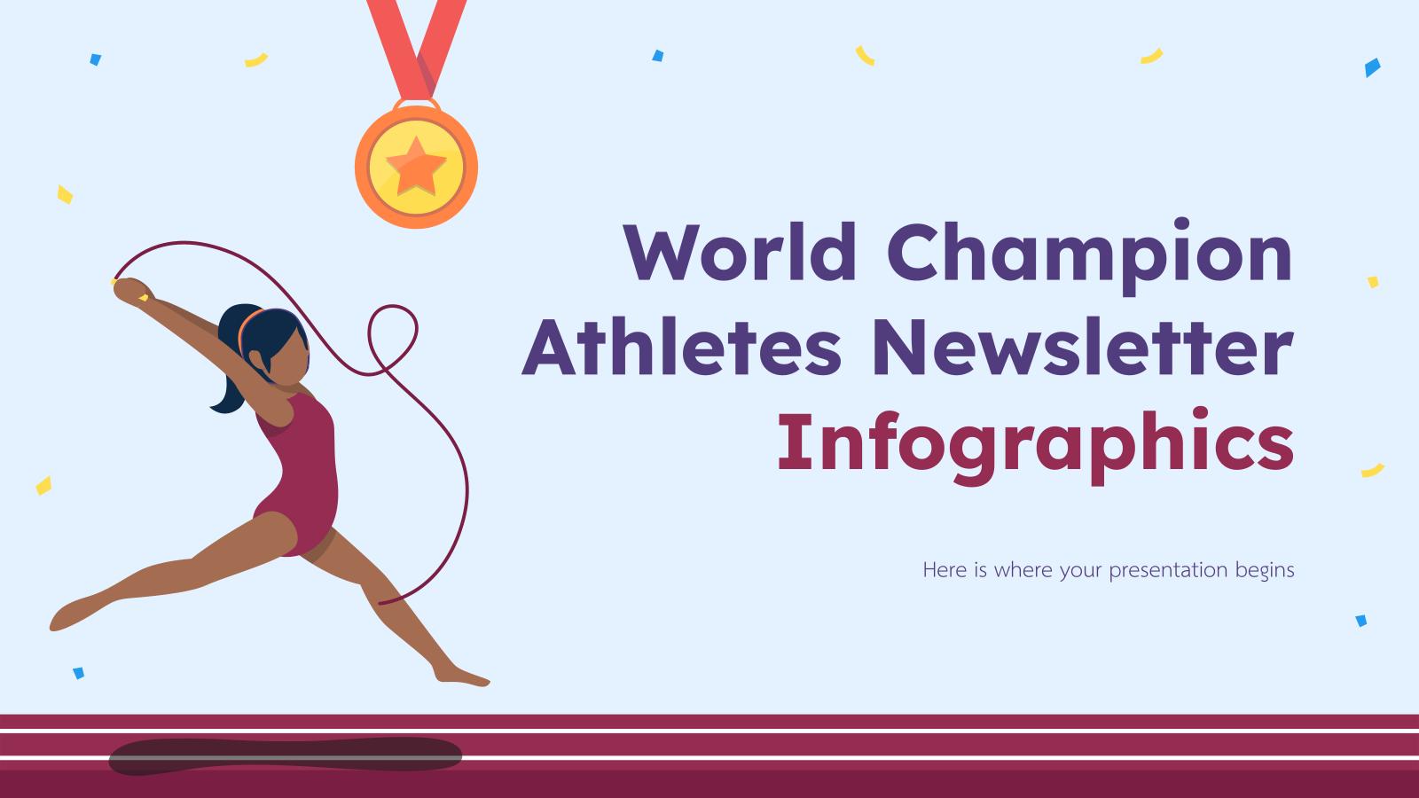 Weltmeisterschafts-Athleten-Newsletter Infografiken Präsentationsvorlage