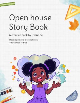 Modelo de apresentação Livro de histórias de portas abertas