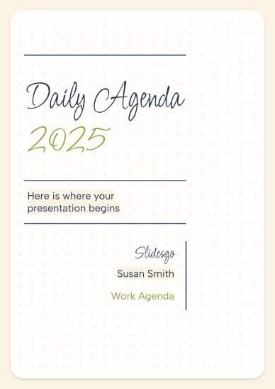 Daily Agenda 2025 presentation template 