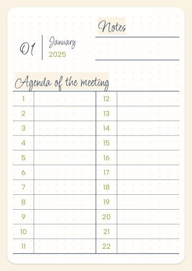 Daily Agenda 2025 presentation template 