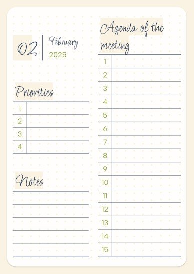 Daily Agenda 2025 presentation template 