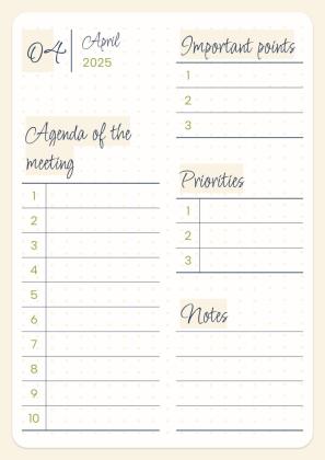 Daily Agenda 2025 presentation template 