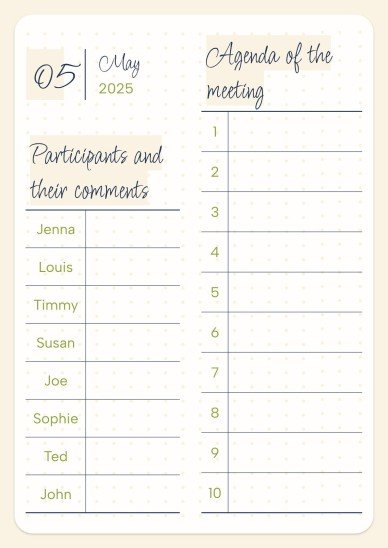 Daily Agenda 2025 presentation template 