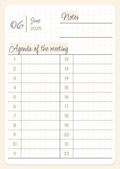 Daily Agenda 2025 presentation template 