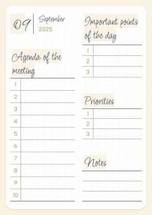 Daily Agenda 2025 presentation template 