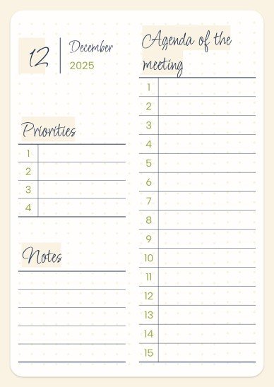 Daily Agenda 2025 presentation template 