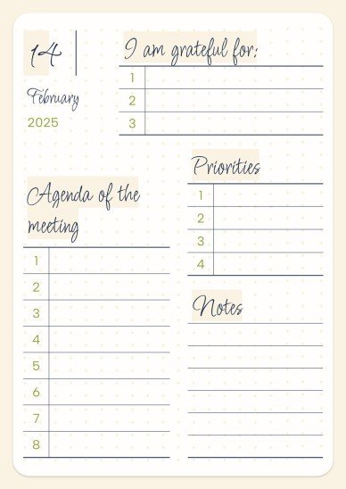 Daily Agenda 2025 presentation template 