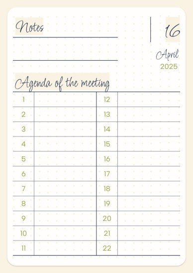 Daily Agenda 2025 presentation template 