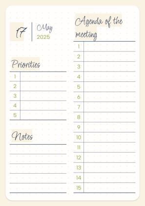 Daily Agenda 2025 presentation template 