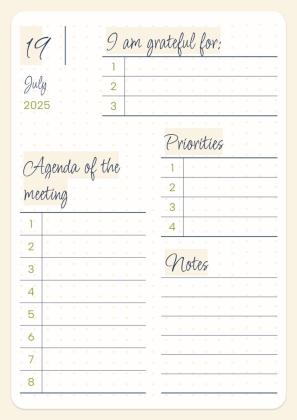 Daily Agenda 2025 presentation template 