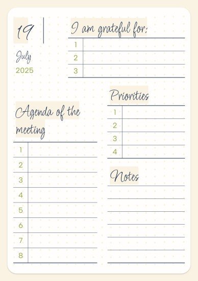 Daily Agenda 2025 presentation template 