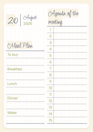 Daily Agenda 2025 presentation template 