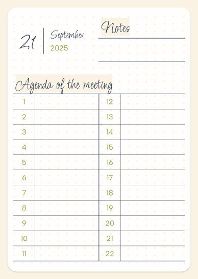 Daily Agenda 2025 presentation template 