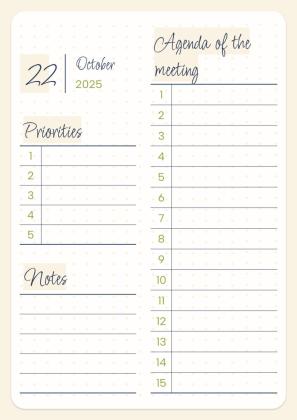 Daily Agenda 2025 presentation template 