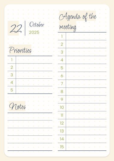 Daily Agenda 2025 presentation template 