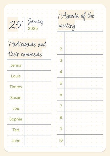 Daily Agenda 2025 presentation template 