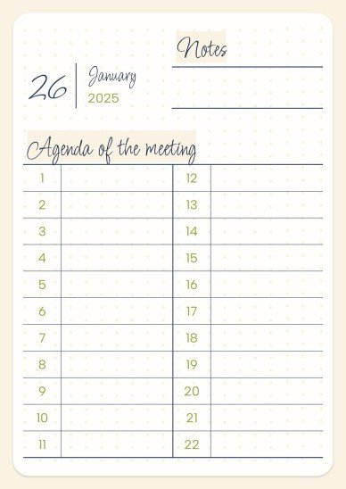 Daily Agenda 2025 presentation template 