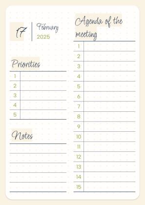 Daily Agenda 2025 presentation template 