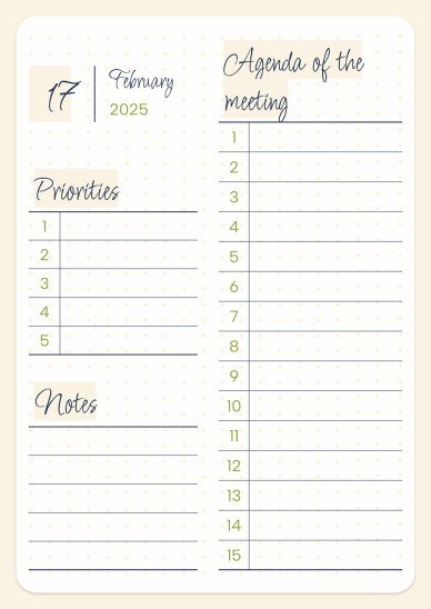 Daily Agenda 2025 presentation template 