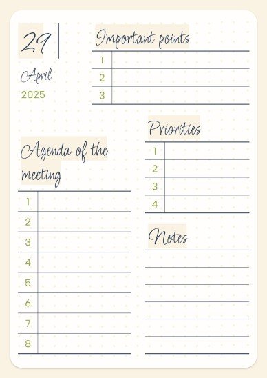 Daily Agenda 2025 presentation template 