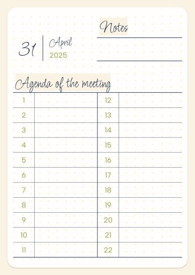 Daily Agenda 2025 presentation template 