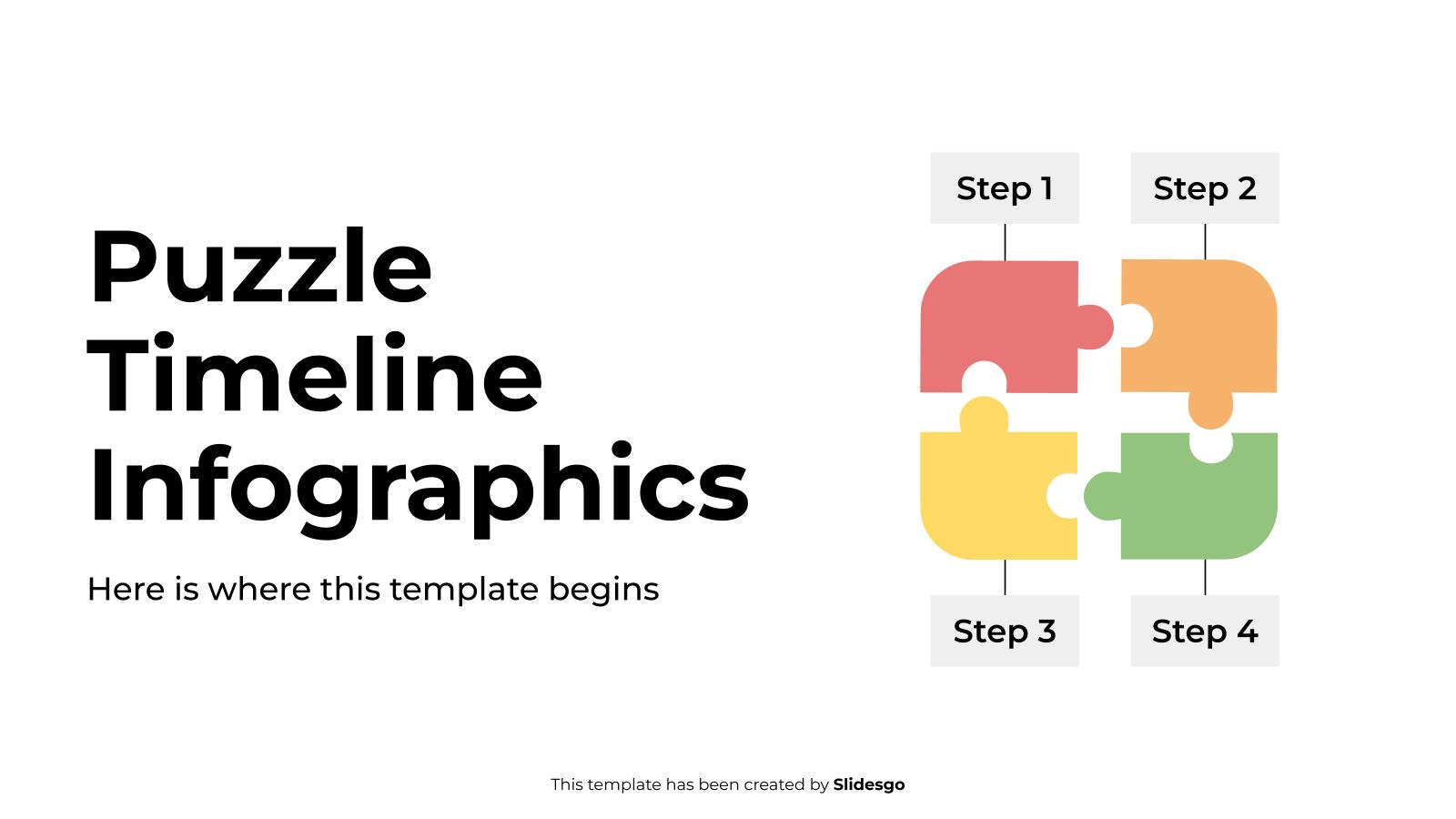 퍼즐 타임라인 인포그래픽 프레젠테이션 템플릿