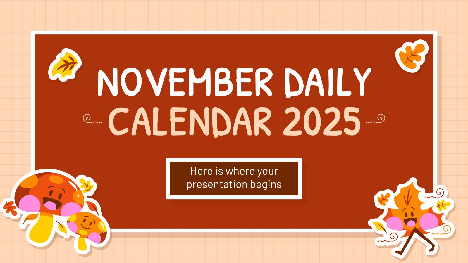 2025년 11월 일력 프레젠테이션 템플릿