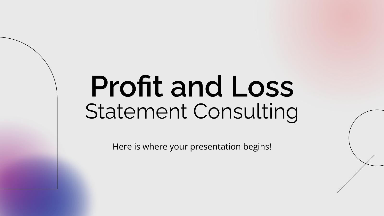 Profit and Loss Statement Consulting presentation template 