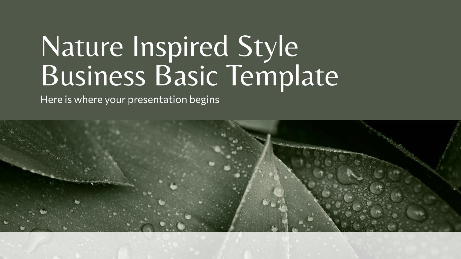 자연에서 영감을 받은 스타일 비즈니스 기본 템플릿 프레젠테이션 템플릿