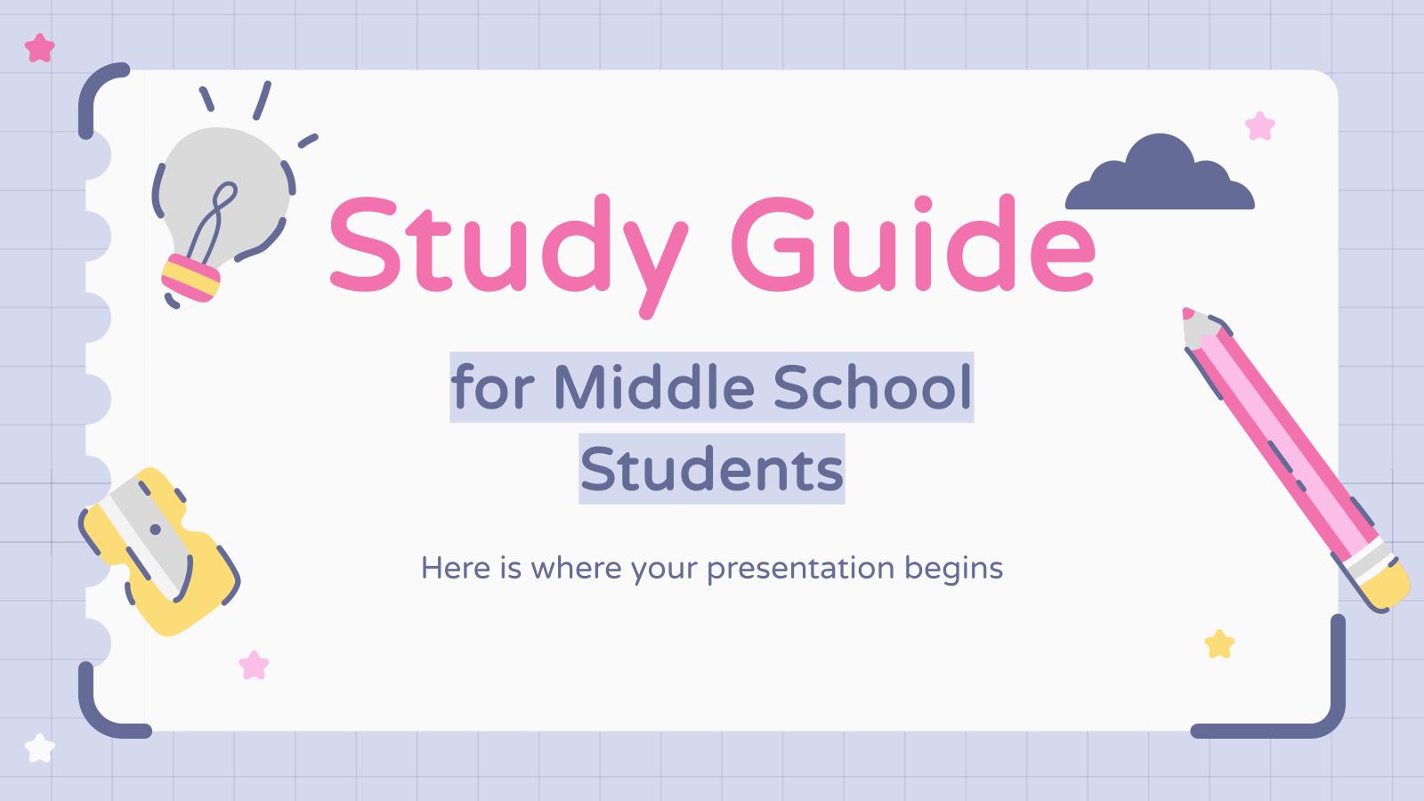 Study Guide for Middle School Students presentation template 