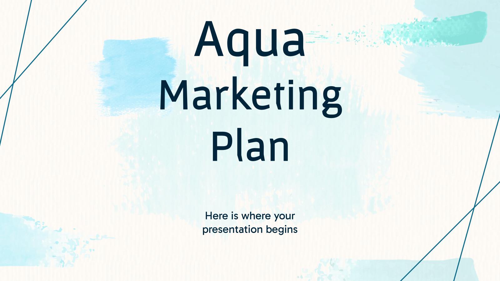 Aqua Marketing-Plan Präsentationsvorlage