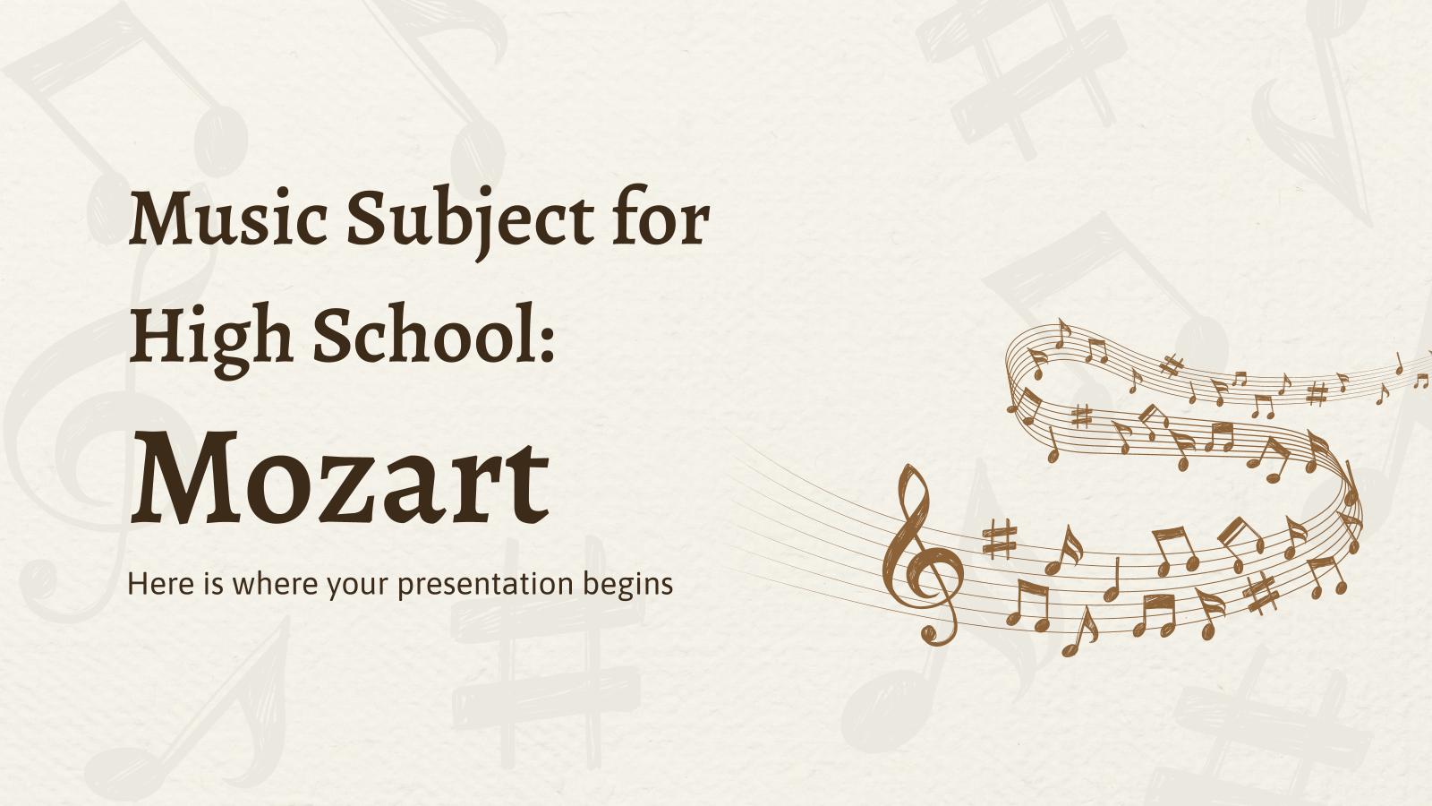 Musik für die Sekundarstufe: Mozart Präsentationsvorlage