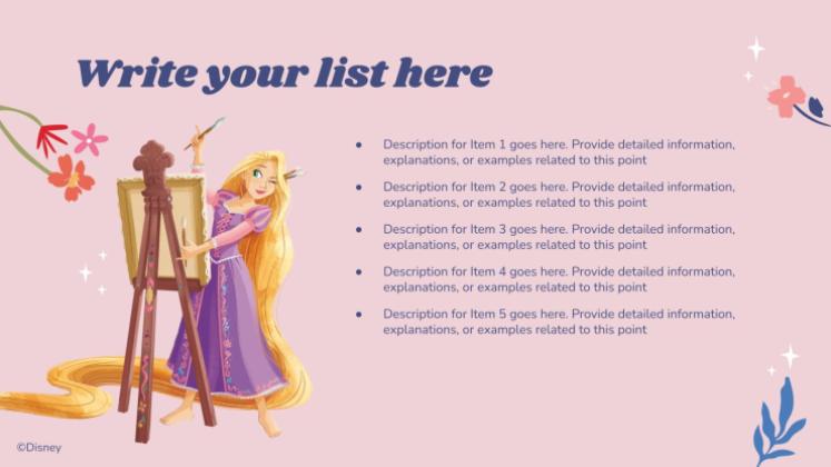 Modelo de apresentação Princesa da Disney bonita