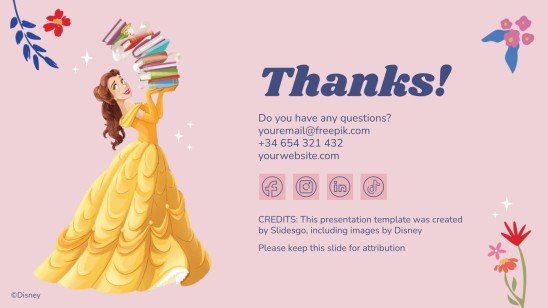 Modelo de apresentação Princesa da Disney bonita