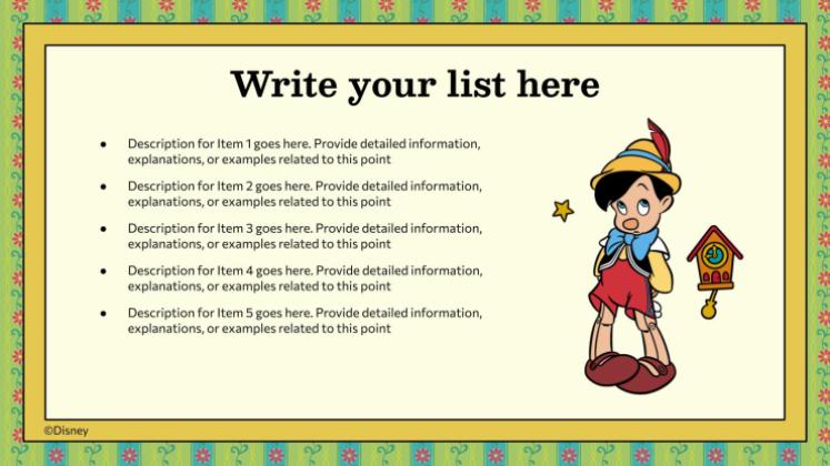 Pinocchio Präsentationsvorlage