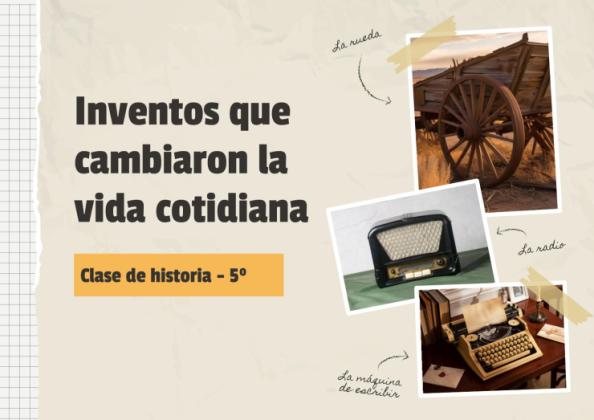 Modelo de apresentação Invenções que mudaram o dia a dia - Aula de História - 5.º ano